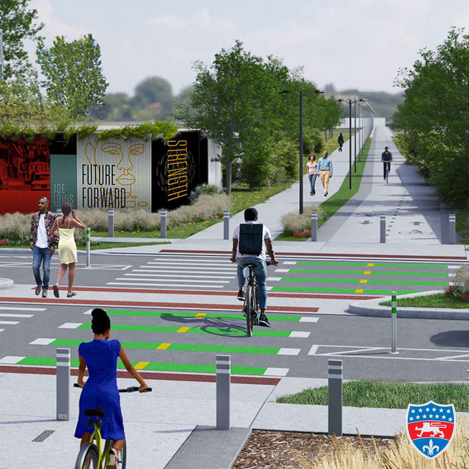 Featured image for the Three stories on one city block, Everything you wanted to know about the Joe Louis Greenway + 8 Things to know around town podcast.