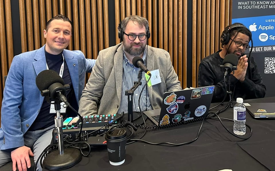 Featured image for the Lunch Spots; Wayne County Transit; Downtown Tax? (Live from the Detroit Policy Conference) podcast.